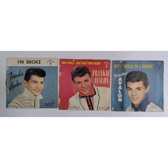 Frankie Avalon Vinyl 45 Record Lot of 3 Records - Picture 1 of 5